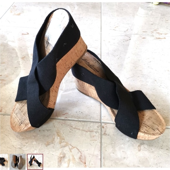 Lucky Brand cork wedges in black sz 9 - Picture 4 of 4